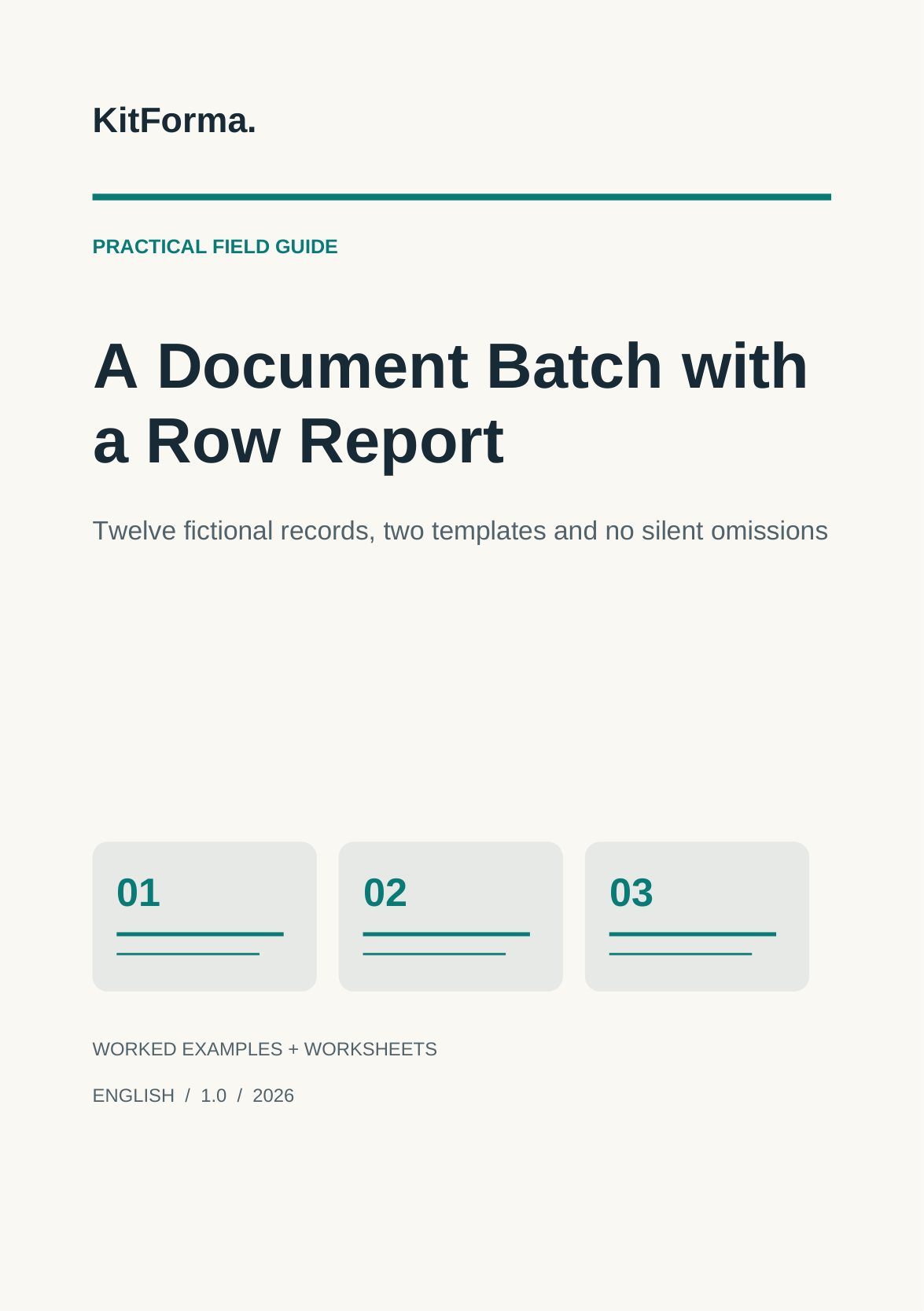 A Document Batch with a Row Report