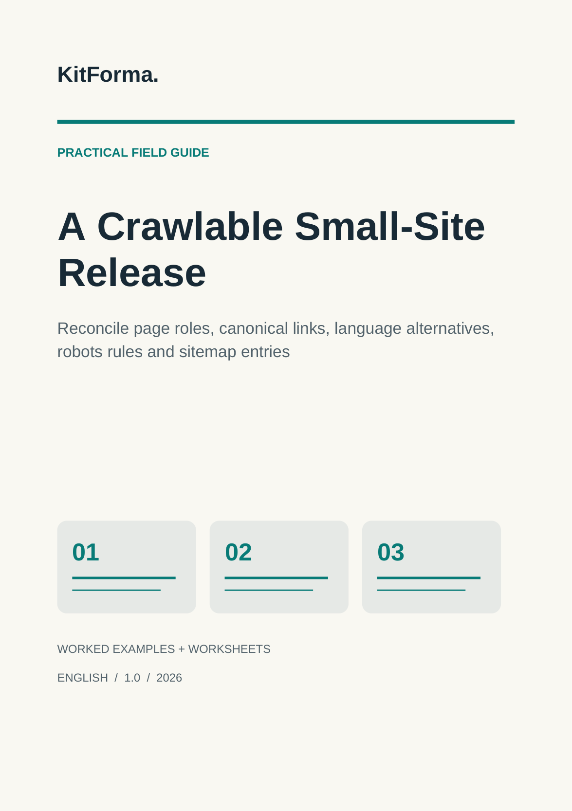 A Crawlable Small-Site Release
