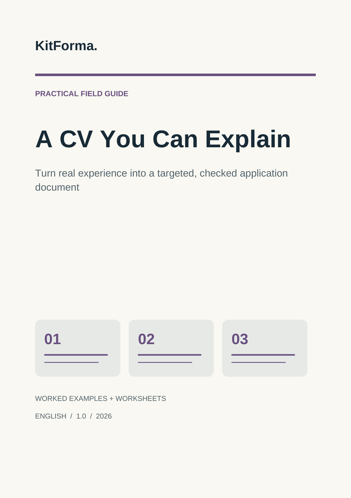 A CV You Can Explain