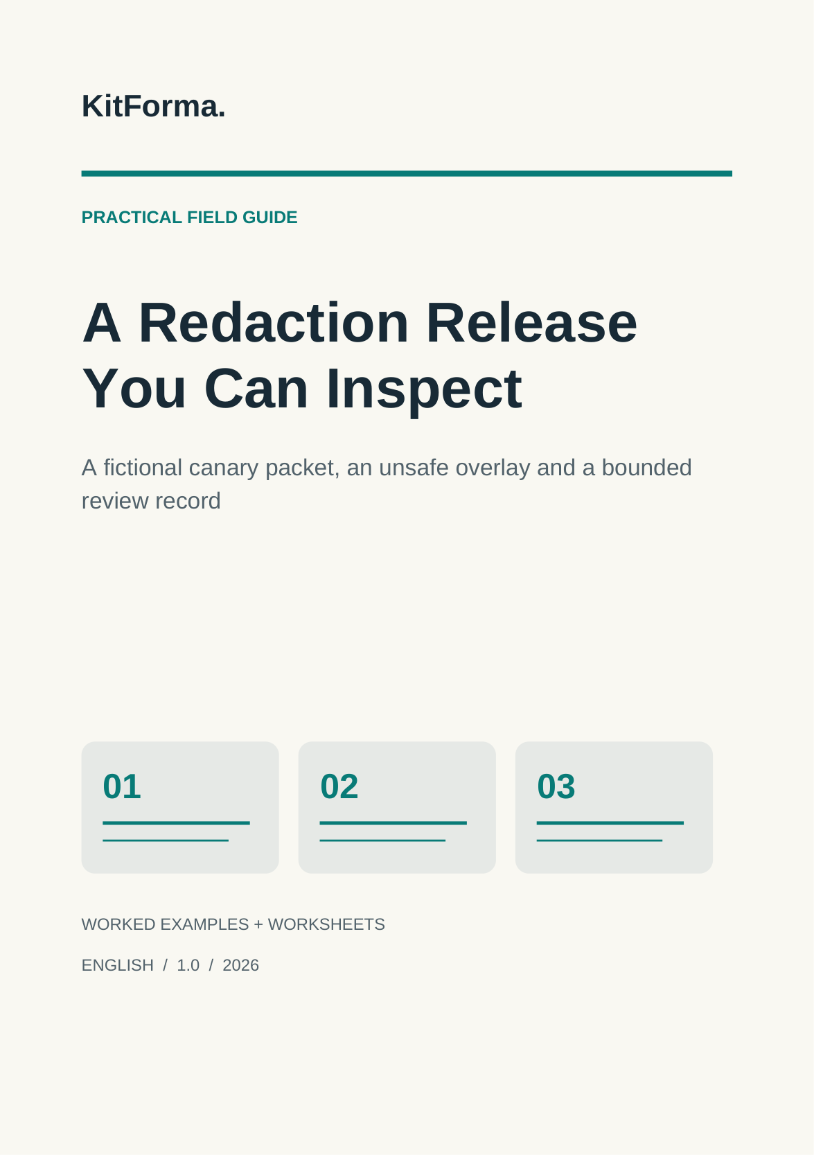 A Redaction Release You Can Inspect